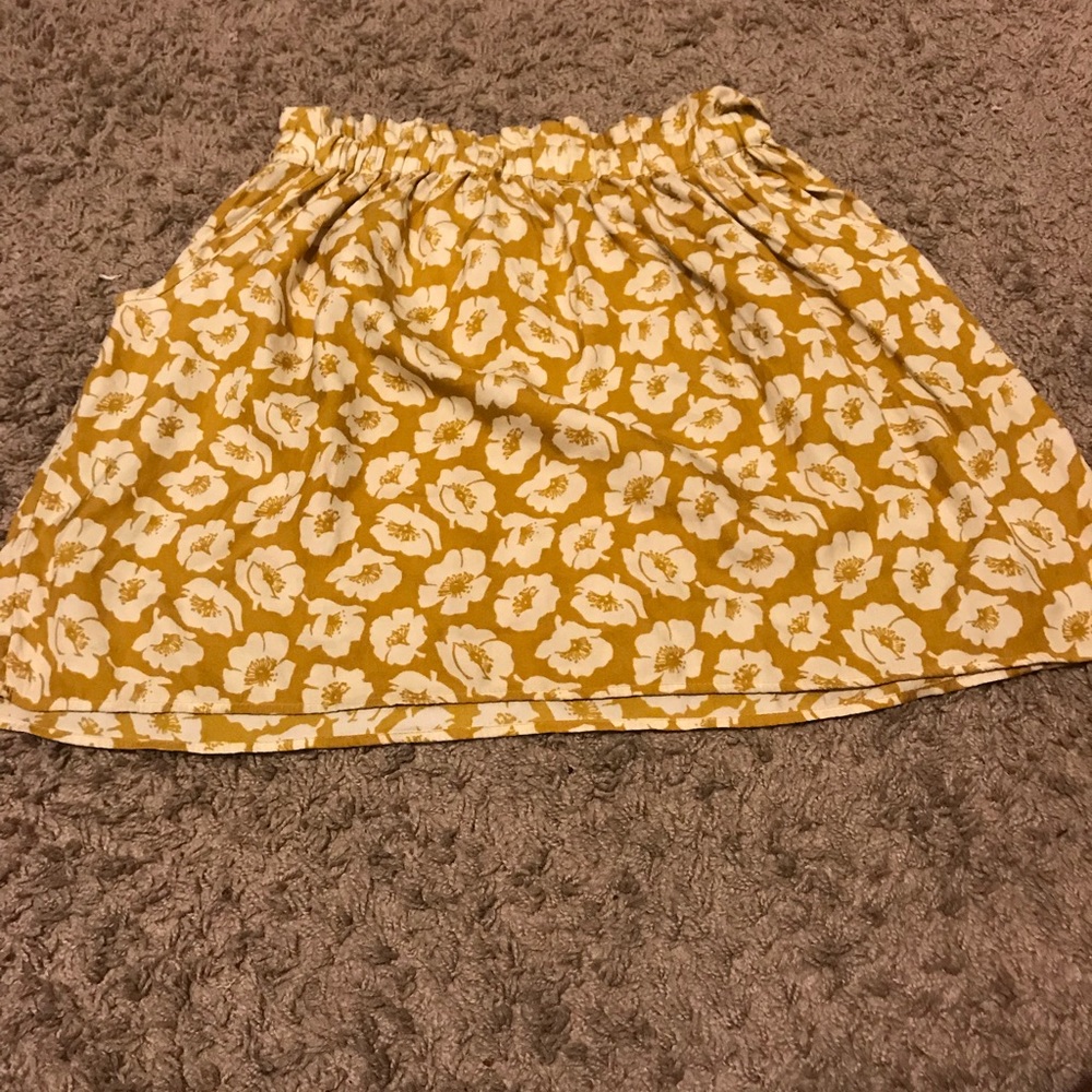 floral mustard skirt